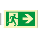 Cartello luminescente DIN PLUS Bifacciale uscita di emergenza dx