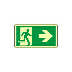 Cartello fotoluminescente uscita emergenza dx