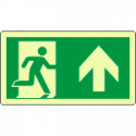 Cartello luminescente uscita di emergenza avanti EN ISO 7010