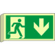 Cartello luminescente uscita di emerg. sud EN ISO 7010 BIFACCIALE