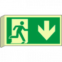 Cartello luminescente uscita di emerg. sud EN ISO 7010 BIFACCIALE