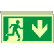 Cartello SOSPESO bifacciale luminescen. uscita emergenza sud ISO7010