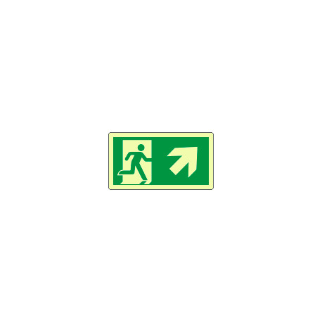 Cartello luminescente uscita di emergenza alto destra EN ISO 7010