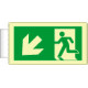 Cartello luminescente DIN PLUS bifacciale uscita emergenza sx basso
