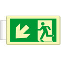 Cartello luminescente DIN PLUS bifacciale uscita emergenza sx basso