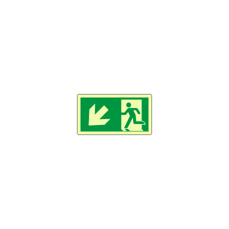 Cartello lumin. DIN PLUS uscita di emerg. freccia sx basso EN ISO