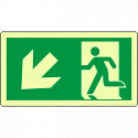 Cartello luminescente uscita di emergenza basso sinistra EN ISO 7010