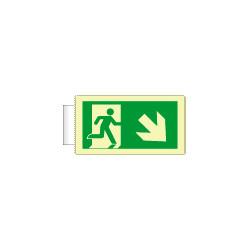 Cartello luminescente DIN PLUS BIFACCIALE emergenza basso dx