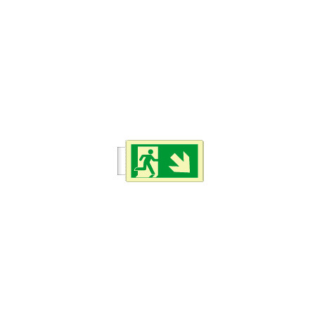 Cartello luminescente DIN PLUS BIFACCIALE emergenza basso dx