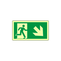 Cartello luminescente uscita di emergenza basso destra EN ISO 7010