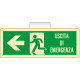 Cartello luminescente uscita di emergenza sinistra A EN ISO 7010
