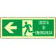Cartello luminescente DIN "uscita di emergenza" freccia sx EN ISO 7010