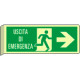 Cartello fotoluminescente uscita emergenza ds EN ISO 7010 BIFACCIALE