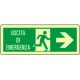 Cartello luminescente DIN "uscita di emergenza" freccia dx EN ISO 7010