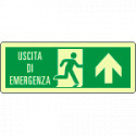 Cartello fotoluminescente uscita emergenza dritto EN ISO 7010