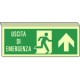 Cartello luminescente uscita di emerg. avanti SOSPESA EN ISO 7010