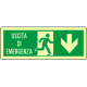 Cartello fotoluminescente uscita emergenza basso EN ISO 7010