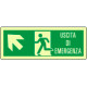 Cartello fotoluminescente uscita emergenza alto sinistra EN ISO 7010