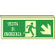 Cartello sospeso bifac. lum. uscita emerg. in basso a dx ENISO7010