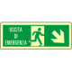 Cartello lumin. DIN"uscita di emergenza"freccia basso dx EN ISO 7010