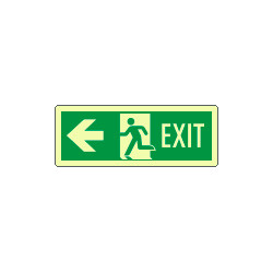 Cartello fotoluminescente uscita emergenza sinistra EXIT