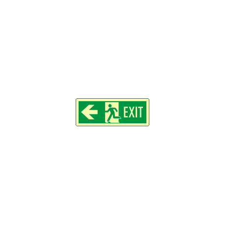 Cartello fotoluminescente uscita emergenza sinistra EXIT