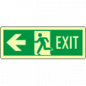 Cartello fotoluminescente uscita emergenza sinistra EXIT