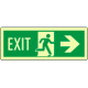 Cartello luminescente uscita di emergenza EXIT destra EN ISO 7010