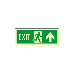 Cartello luminescente DIN "exit" freccia nord EN ISO 7010