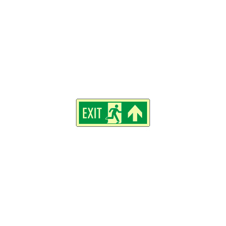 Cartello luminescente DIN "exit" freccia nord EN ISO 7010