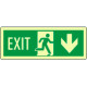 Cartello fotoluminescente uscita emer. EXIT freccia indietro EN ISO7010