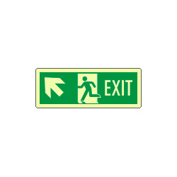 Cartello fotoluminescente uscita emergenza EXIT alto sn EN ISO 7010