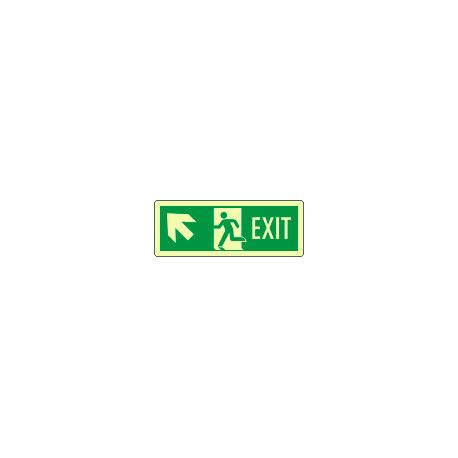 Cartello fotoluminescente uscita emergenza EXIT alto sn EN ISO 7010