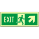 Cartello luminescente DIN Exit freccia dx alto EN ISO 7010