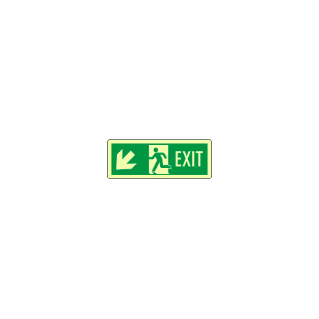 Cartello fotoluminescente uscita emergenza EXIT basso sn EN ISO 7010