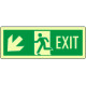 Cartello luminescente DIN Exit freccia basso sx EN ISO 7010