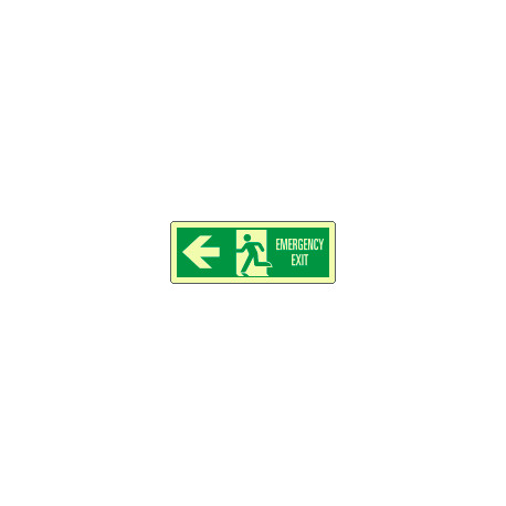 Cartello luminescente DIN Emerg,Exit freccia sx EN ISO 7010