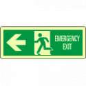 Cartello luminescente DIN Emerg,Exit freccia sx EN ISO 7010