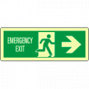 Cartello luminescente emergency exit destra EN ISO 7010