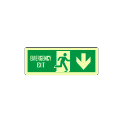 Cartello luminescente "emergency exit" sud EN ISO 7010