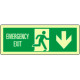 Cartello luminescente DIN Emerg. Exit freccia indietro EN ISO 7010