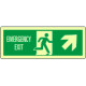 Cartello luminescente DIN Emerg. Exit freccia dx alto EN ISO 7010