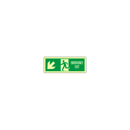 Cartello fotoluminescente "emergency exit"SO EN ISO 7010