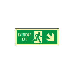 Cartello luminescente "emergency exit"SE EN ISO 7010 E002
