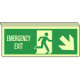 Cartello sospeso luminesc. uscita emergenza freccia a dx EN ISO 7010
