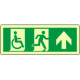 Cartello uscita di emergenza disabili freccia avanti lum. EN ISO 7010