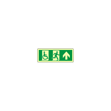 Etichetta uscita di emergenza disabili freccia avanti lum. EN ISO 7010