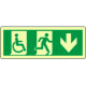 Cartello uscita di emergenza disabili freccia indietro lum. EN ISO 7010