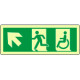 Cartello uscita di emergenza disabili freccia in alto sx. lum. ENISO7010