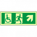 Cartello uscita emergenza disabili freccia in alto a dx. lum. ENISO7010